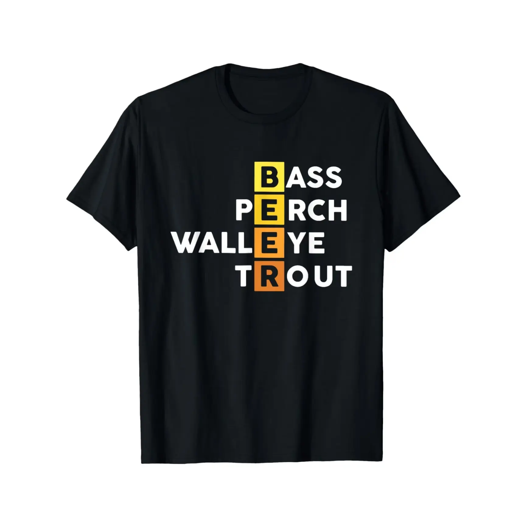 Bass Perch Walleye Trout Beer Fishing Graphic Cotton T-Shirt,Oversized Comfort Fashion Cute Outfit,Valentine's Day Gift For Him Her,Best Holiday Present For Fisherman Lover Family Friends
