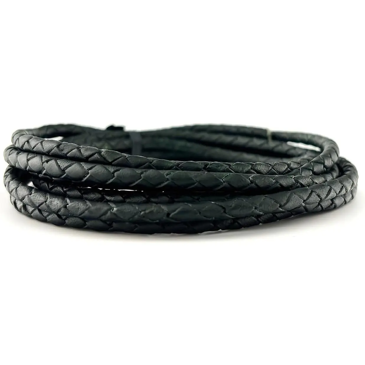 4mm Braided Leather Cord for  Making, Bracelets, Necklaces &  Ties – Top Grain Leather, Flexible, Durable & Soft