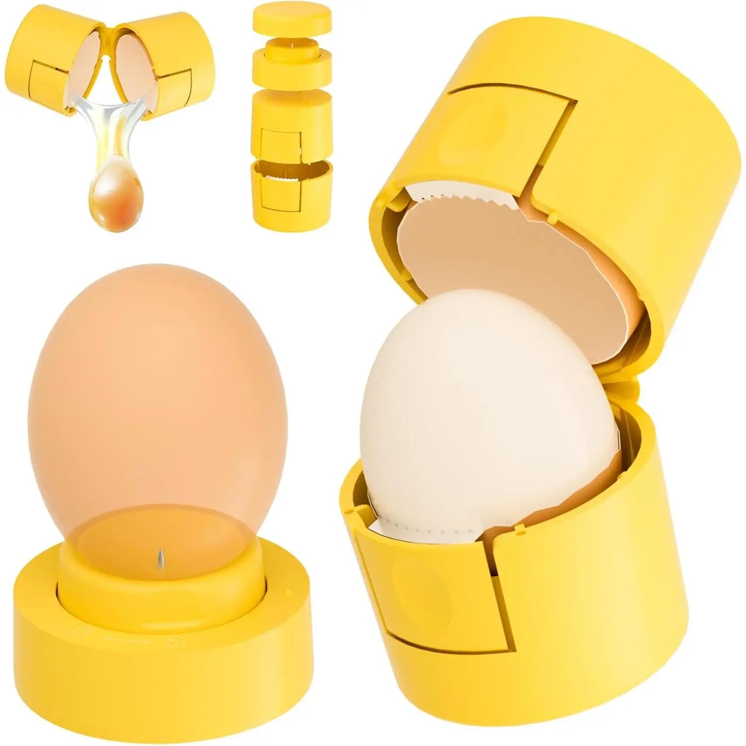 Multi-Function Kitchen Tool Set - Cute Opener, Hard Boiled Peeler with Piercer, Raw Separator, Cracker for Home Use