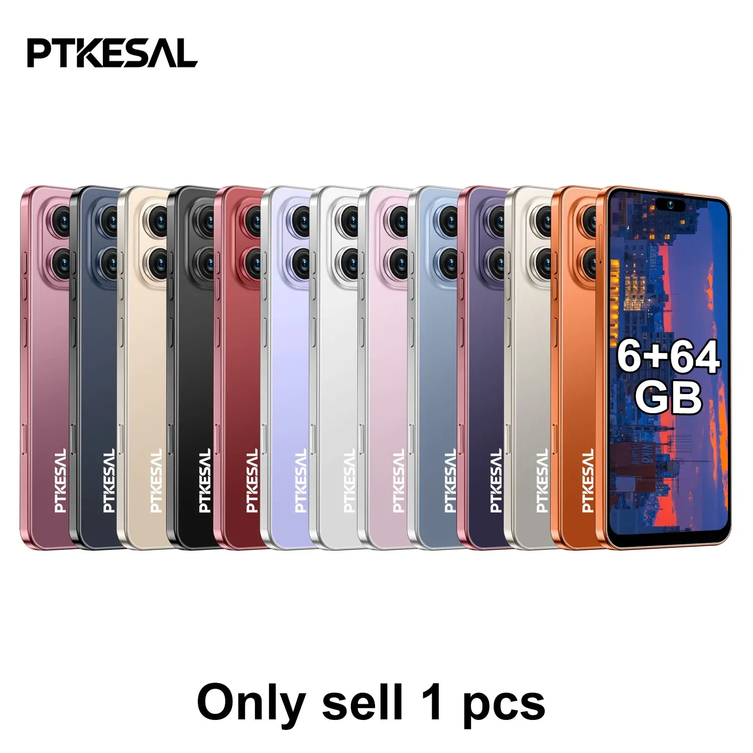 Ptkesal 17 Pro Max Smart Android Phone, Octa-Core Processor, 6gb RAM + 64GB Storage, Dual Camera, 6.93-Inch Screen, 5000mah Battery, Dual Sim