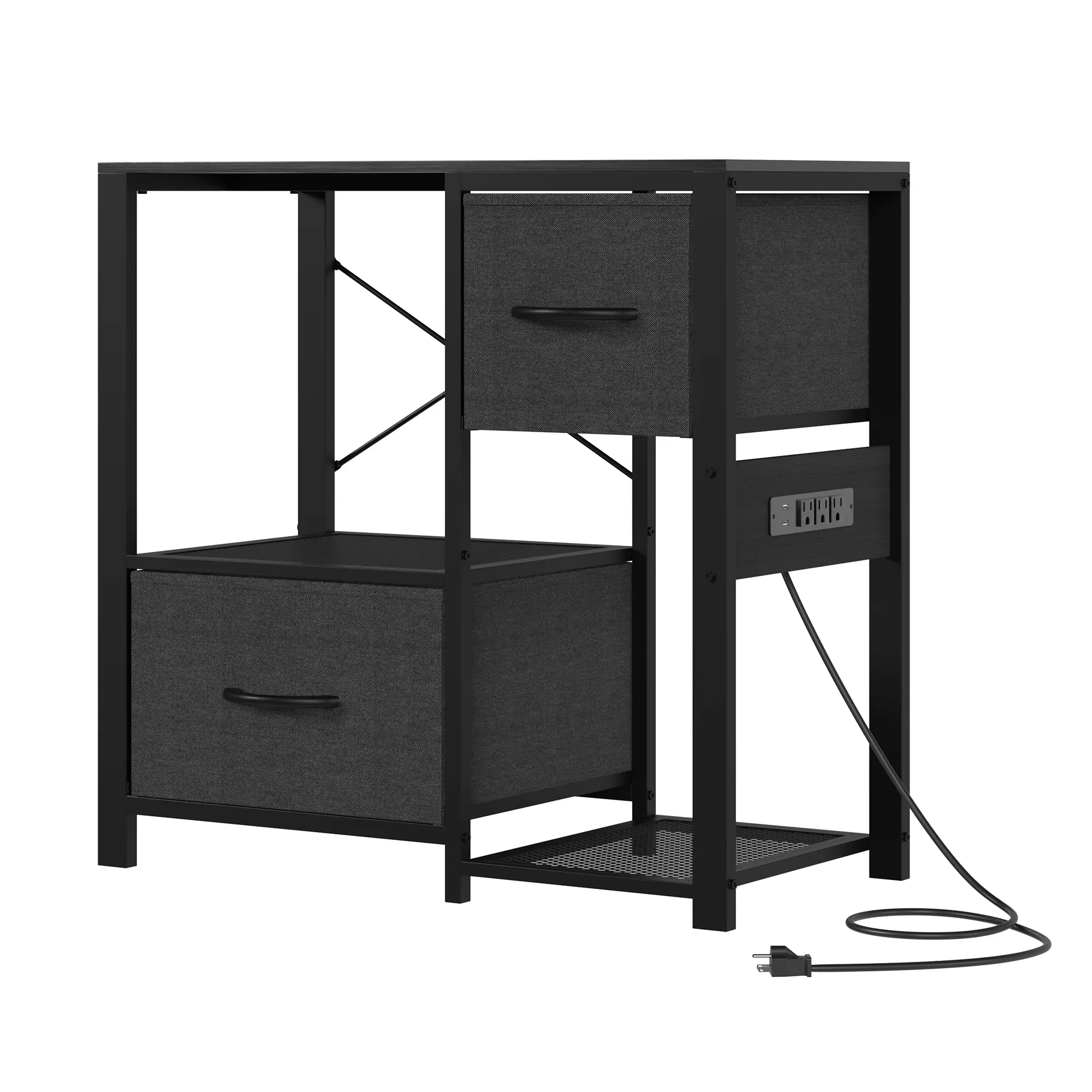 4-Tier Aquarium Stand with Power Outlets – Heavy Duty Freestanding Metal and Wood Rack for 20-37 Gallon Fish Tanks, Open Storage Shelves, Sturdy Legs – Ideal for Aquariums & Terrariums, Black/Brown