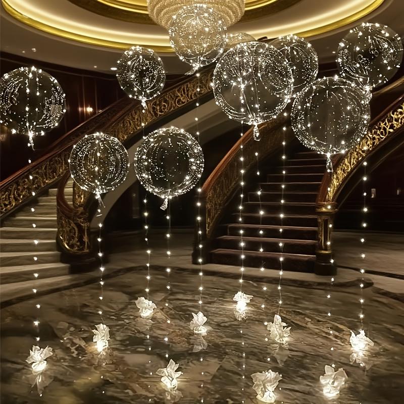 9  pcs LED String Lights with Glowing Transparent Bubble Balloons (Powered by 2 AA Batteries, Batteries Not Included) Suitable for Decorating Birthday Parties, Weddings, Proposals, Engagement Ceremonies