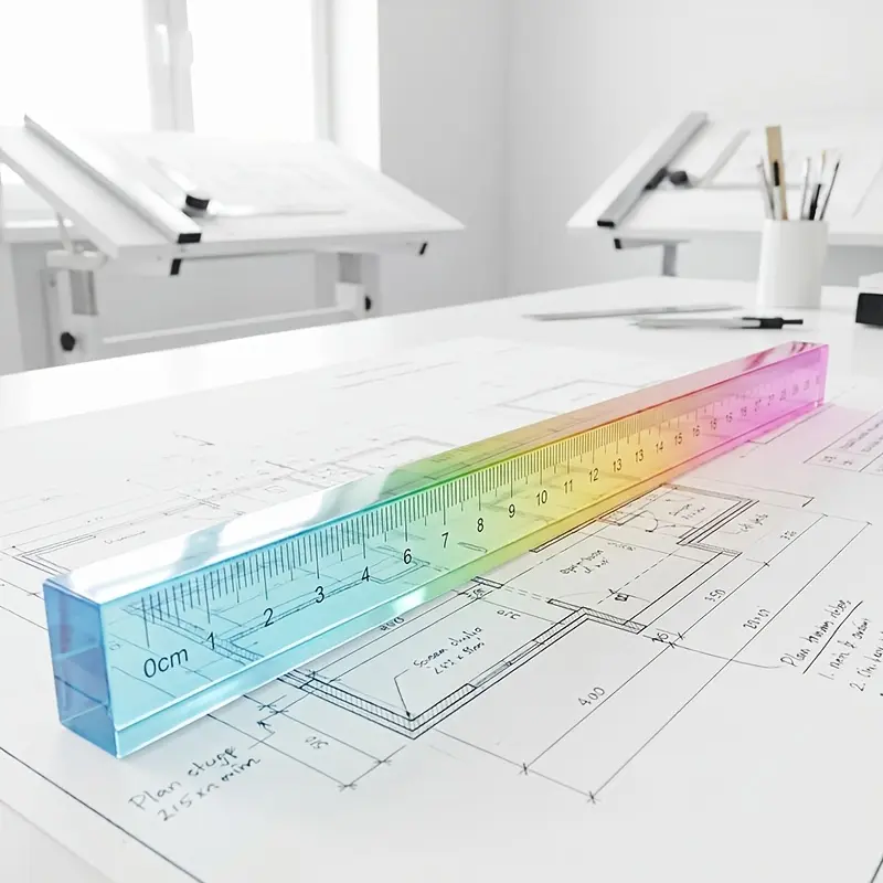 MOTARRO Colorful Ruler And Cube - Geometric Drawing Tools, Math Learning Stationery, Drawing And Measuring Supplies, Math Teaching Aid, Multifunctional Plastic Geometric Shape, Measuring Instrument, Measuring Marking Tool