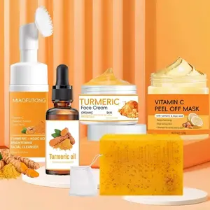 Turmeric Soap & Face Cream & Mousse cleanser &Oil& Vitamin C Peel Off Mask ,Deep Cleansing &Nourishing Skin for Women & Men All Skin Types,Christmas&Festival Gift