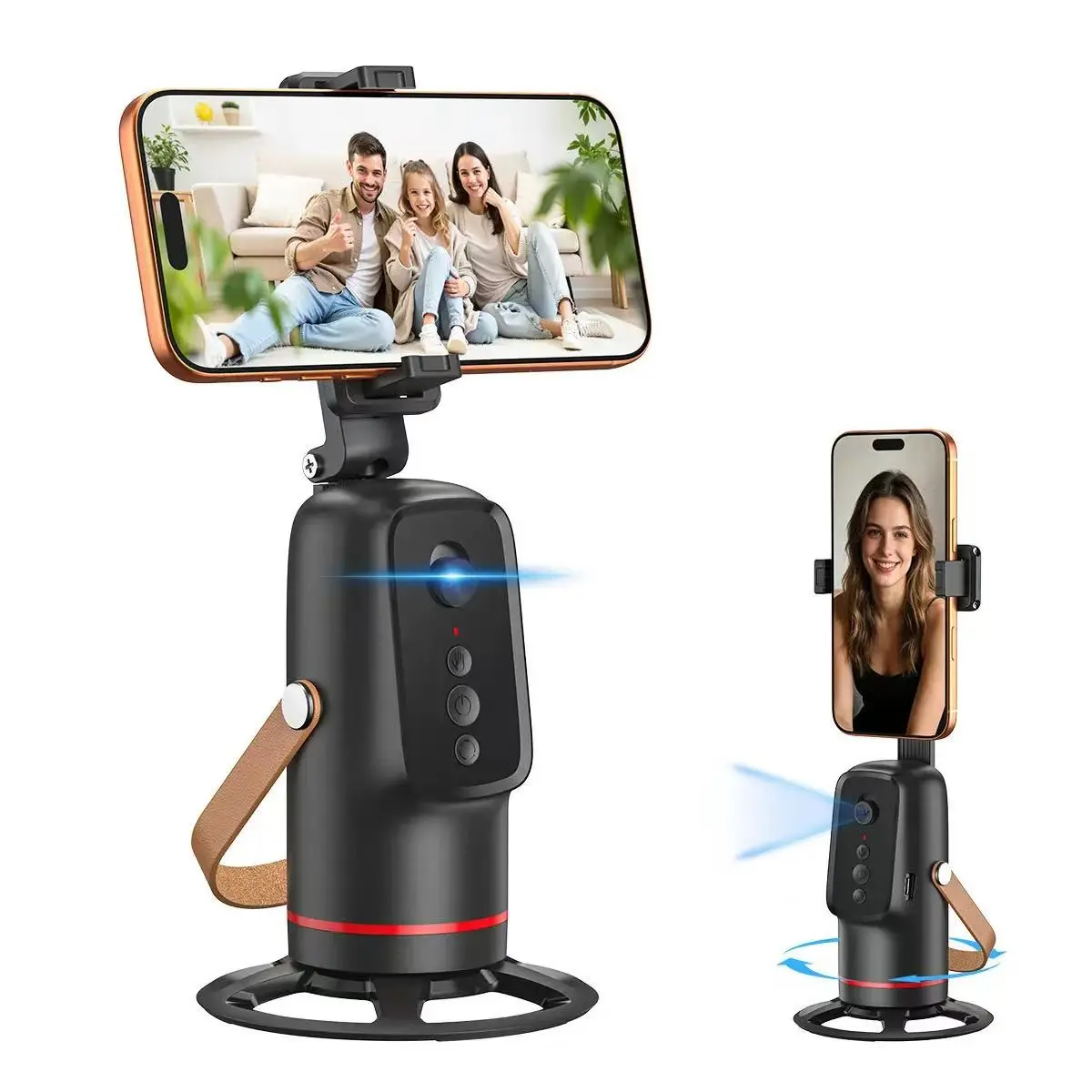 Face Recognition Tracking Tripod, Gesture Control, Auto Follow, 360° Rotation, Smartphone Stand, Anti-Shake, Selfie Stick, Selfie Accessories