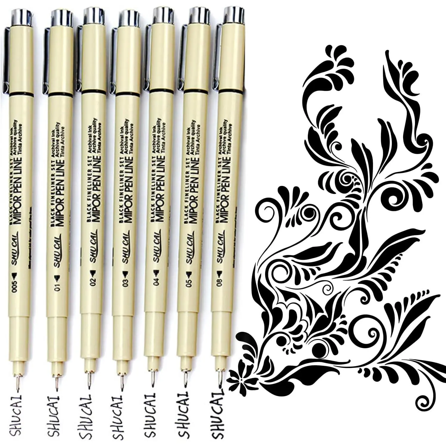 Micron Pen,Fine Tip Pens Markers,Drawing Fine Point Pens(7Pcs)