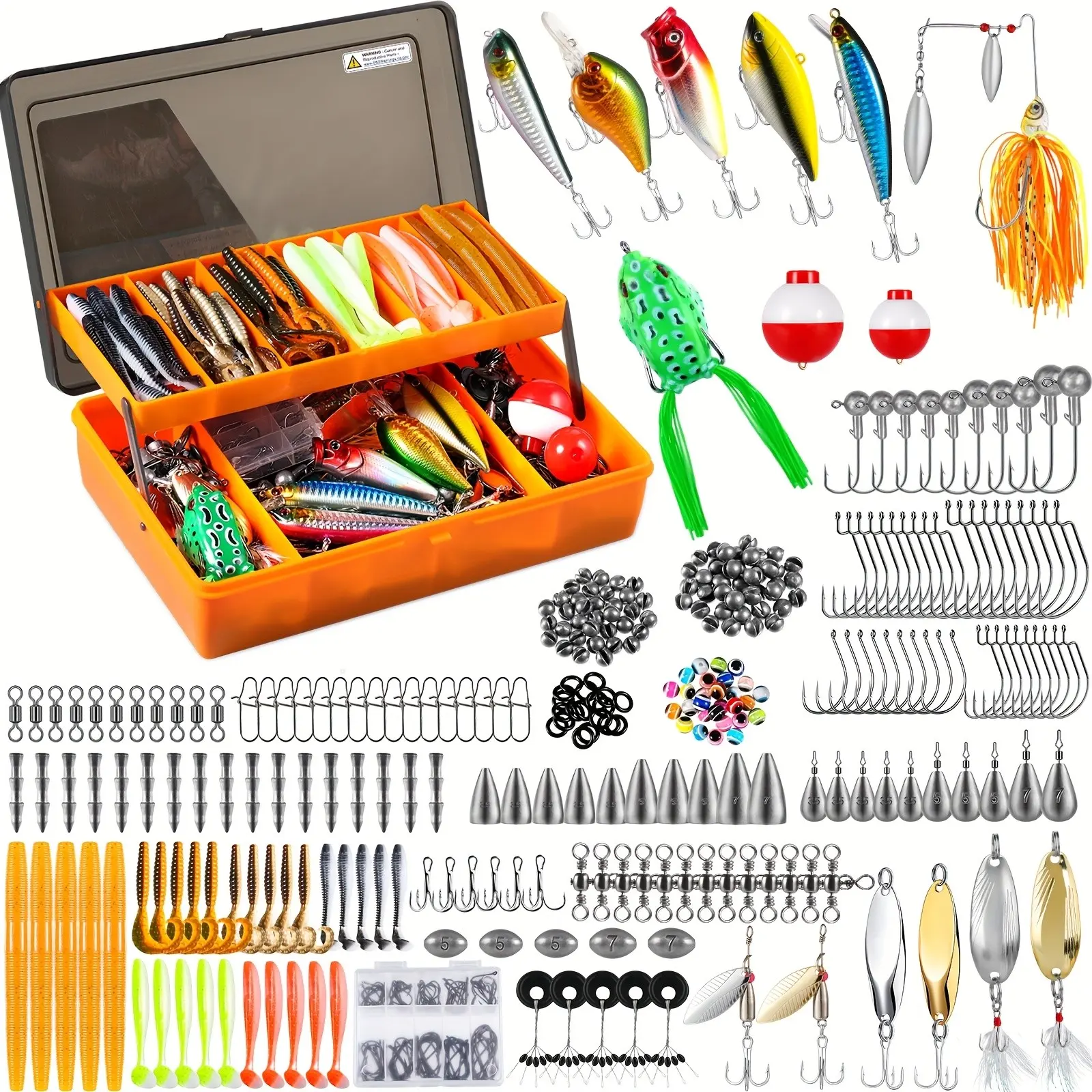 398pcs Premium Large Capacity Complete Fishing Tackle Box For Beginners: Lures, Weights & Hooks Kit, Fishing Tackle Box With Tackle Included, Bass Trout Fishing Accessories Gear, Ideal Fishing Gift For Men, Perfect For Father'S Day & Anglers