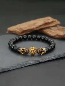 Men's Lion Design Bracelet, Vintage Crown Charm Bracelet for Boyfriend, Fashion Jewelry for Party, Daily Clothing Decor, Trendy Exquisite Jewelry for Birthday Gift