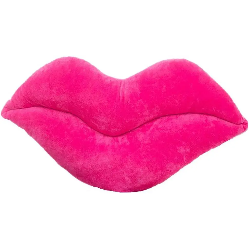 Soft Synthetic Reversible Lip-Shape Throw Pillow, Decorative Cushion for Bed & Couch, 23.6x13.6 in, Ideal for Girls