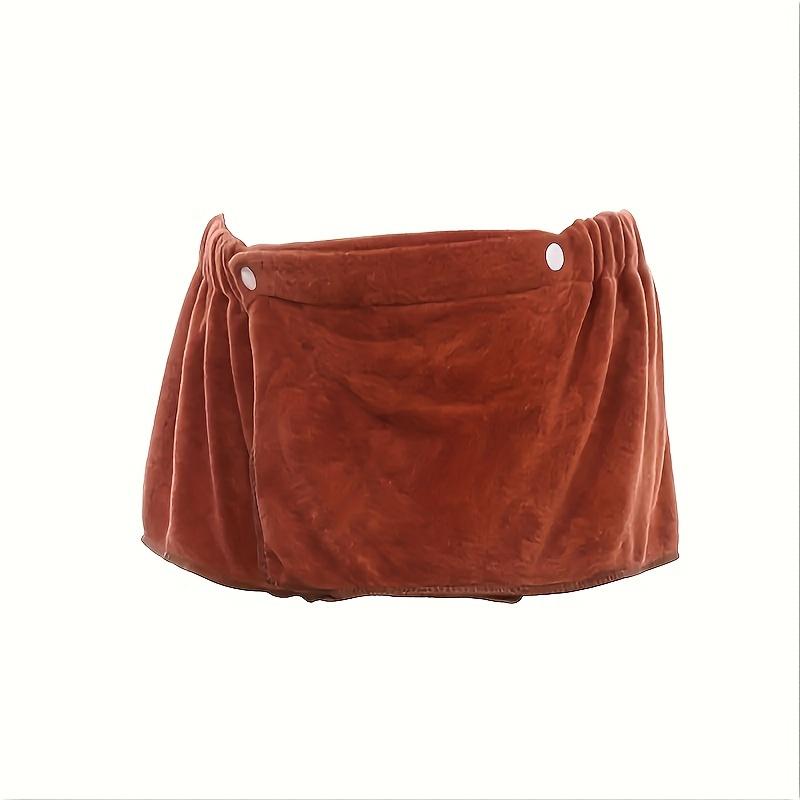 Men Wearable Bath Towel Robe | Solid Color Short Style | Ultra Soft Microfiber | For Fitness Spa Beach Camping | Ideal Christmas Bathroom Gift