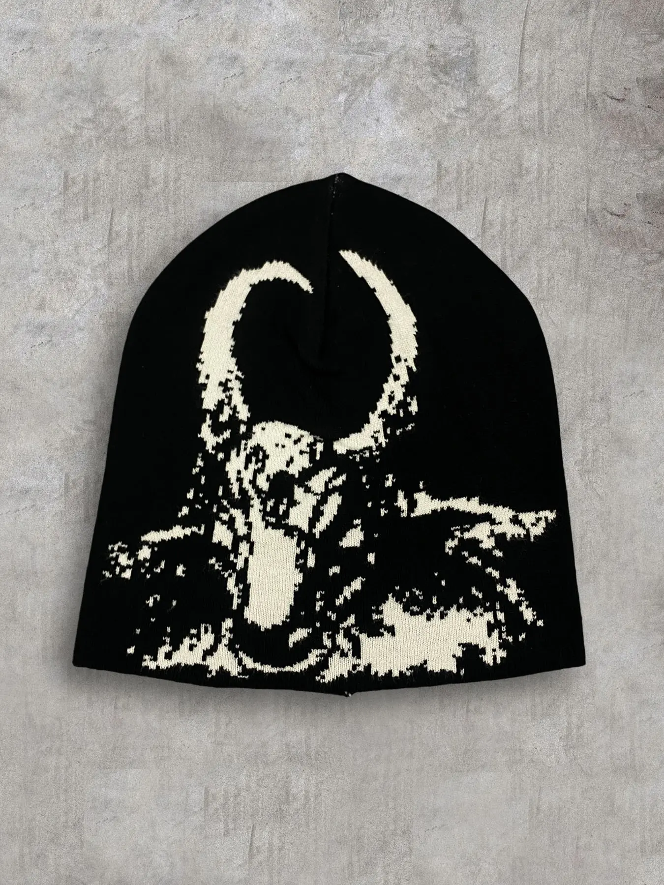 Hip hop animal letter jacquard hat, autumn and winter cold resistant casual trend knitted hat, unisex, Hip hop animal letter jacquard beanie