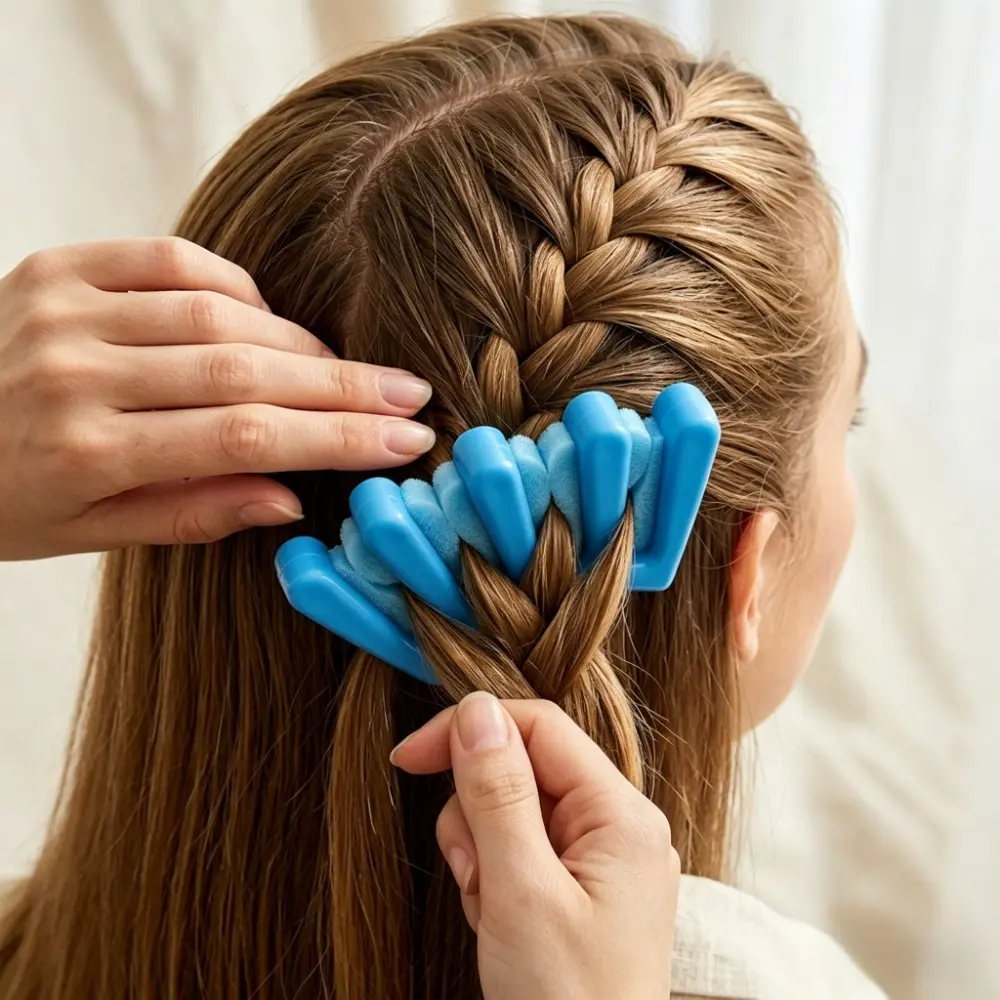 Korean Style 5-Finger Hair Braider, Sponge Hair Styling Tool, Lazy DIY Braiding Tool, Twist & Braid Hairstyles, Hair Accessories