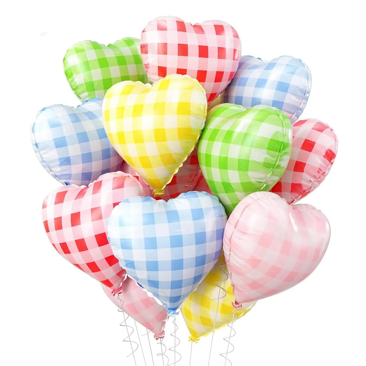 18pcs Heart Shaped Aluminum Foil Balloons, Perfect for Picnics, Birthdays, Weddings, Party Decorations, Charming Photo Props