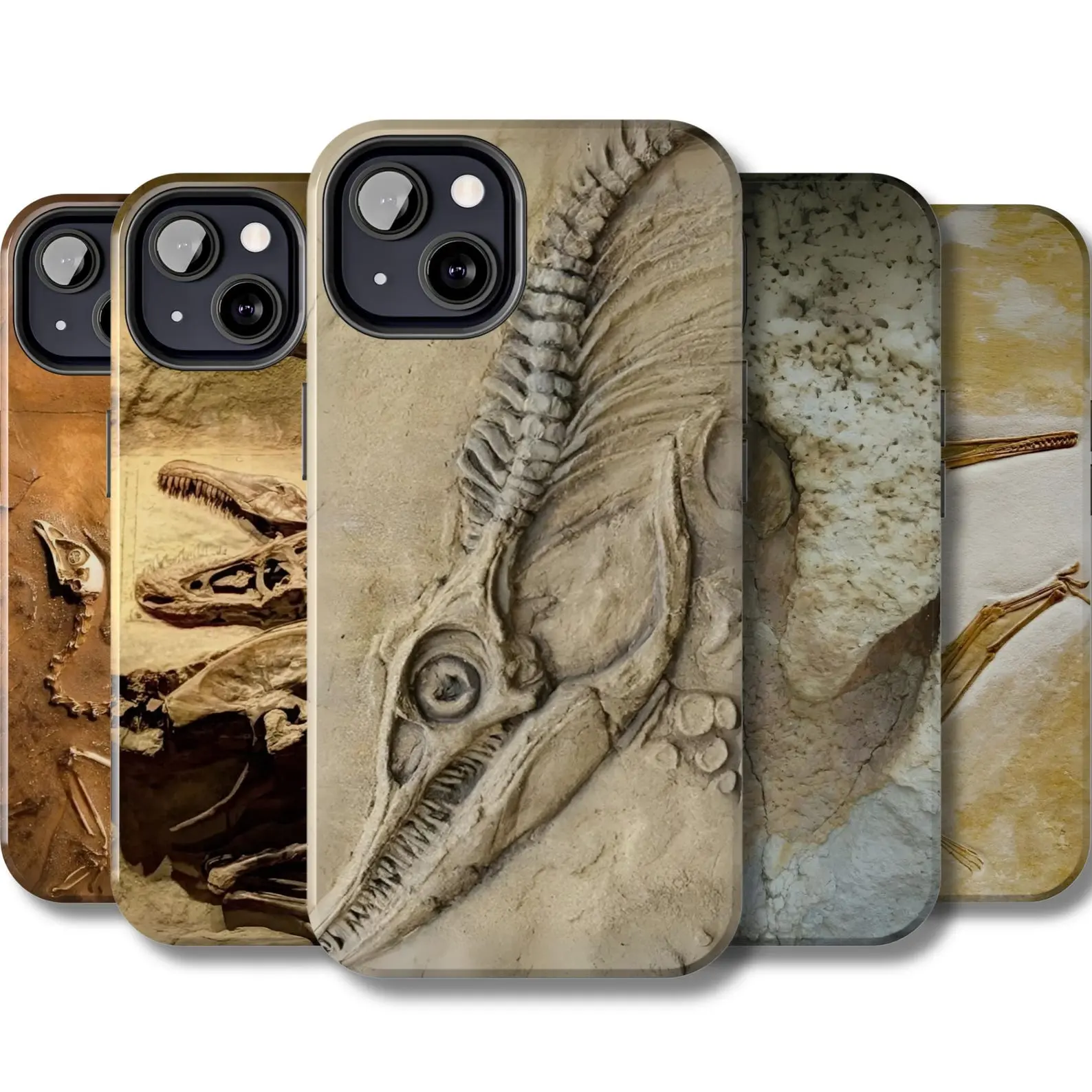 Fossil skeleton phone case, prehistoric iPhone phone case, dinosaur Samsung Galaxy phone case, suitable for iPhone 11–17 Pro Max/Plus series and Samsung Galaxy S23–S25 series, Jurassic era design, for history enthusiasts.