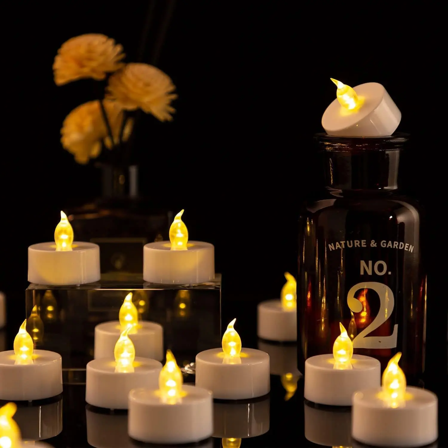 Flickering Flameless LED Tea Light Candles Battery Operated 24 Pack Multipurpose Decor For Anniversary Birthday Festival Home Ornament