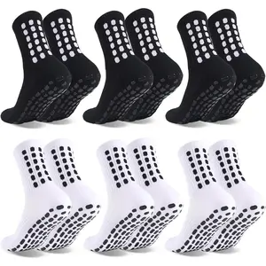 6 Pairs Grip Soccer Socks Colorful Non Slip Sports Football Basketball Hospital Yoga Socks for Men Women