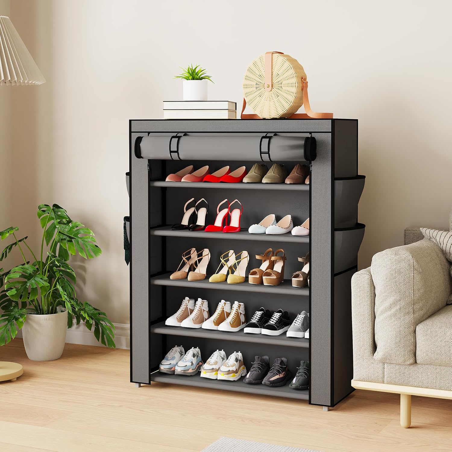 Multi-Layer Shoe Rack Assembly, Simple Dustproof Home Storage, Doorway Dormitory Rent House Indoor Shoes Organizer Standing Cabinet