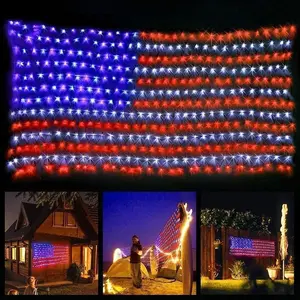 420 LED American Flag Net Light – 250th Anniversary Blowout – Super Bright & Energy-Saving – Your Neighbor Will Ask Where You Got It – Ideal for Block Party Planners
