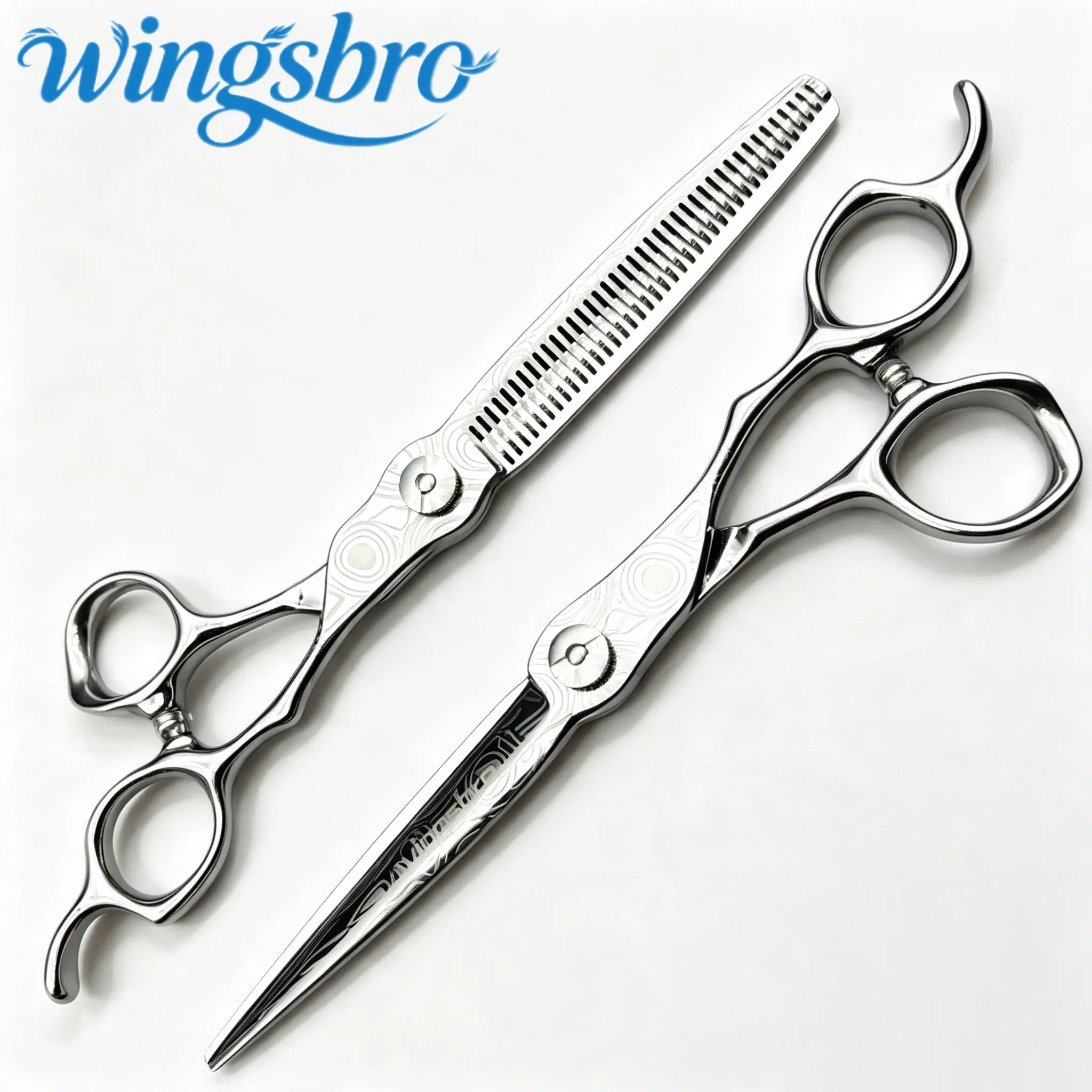 Wingsbro 7.5 Inch Silver Color Haircutting Scissors, Durable Stainless Steel Barber Trimmer, Professional Salon Tool for Precision Cuts