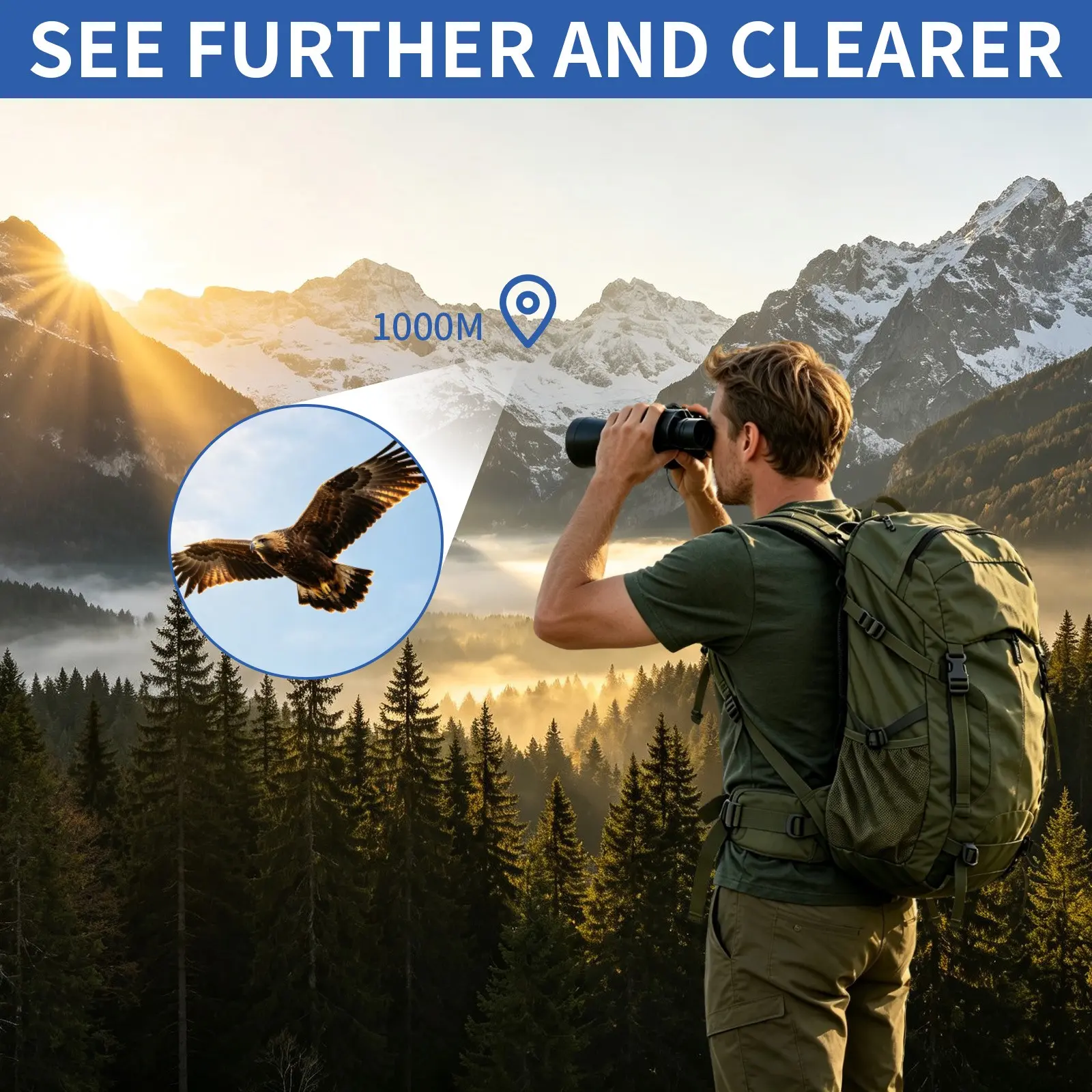 Adult 7x50 Binoculars, Large Aperture Wide Angle HD Binoculars, Foldable Portable Binoculars, Ideal for Sports, Concerts, Bird Watching, Hiking, Outdoor Adventures