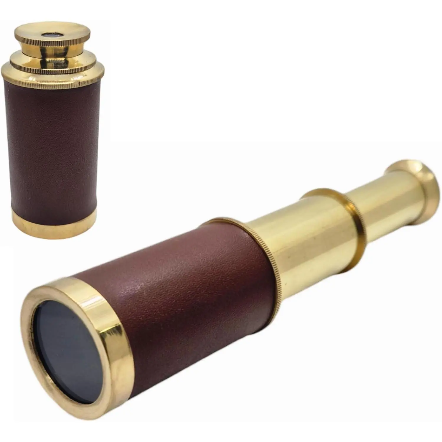 6 Inches Brass Pirates Telescope, Collapsible Handheld Telescope, Monocular, Adventure,Traveling,Gift Item,Brass Nautical Spyglass for Outdoor Navy and Gift