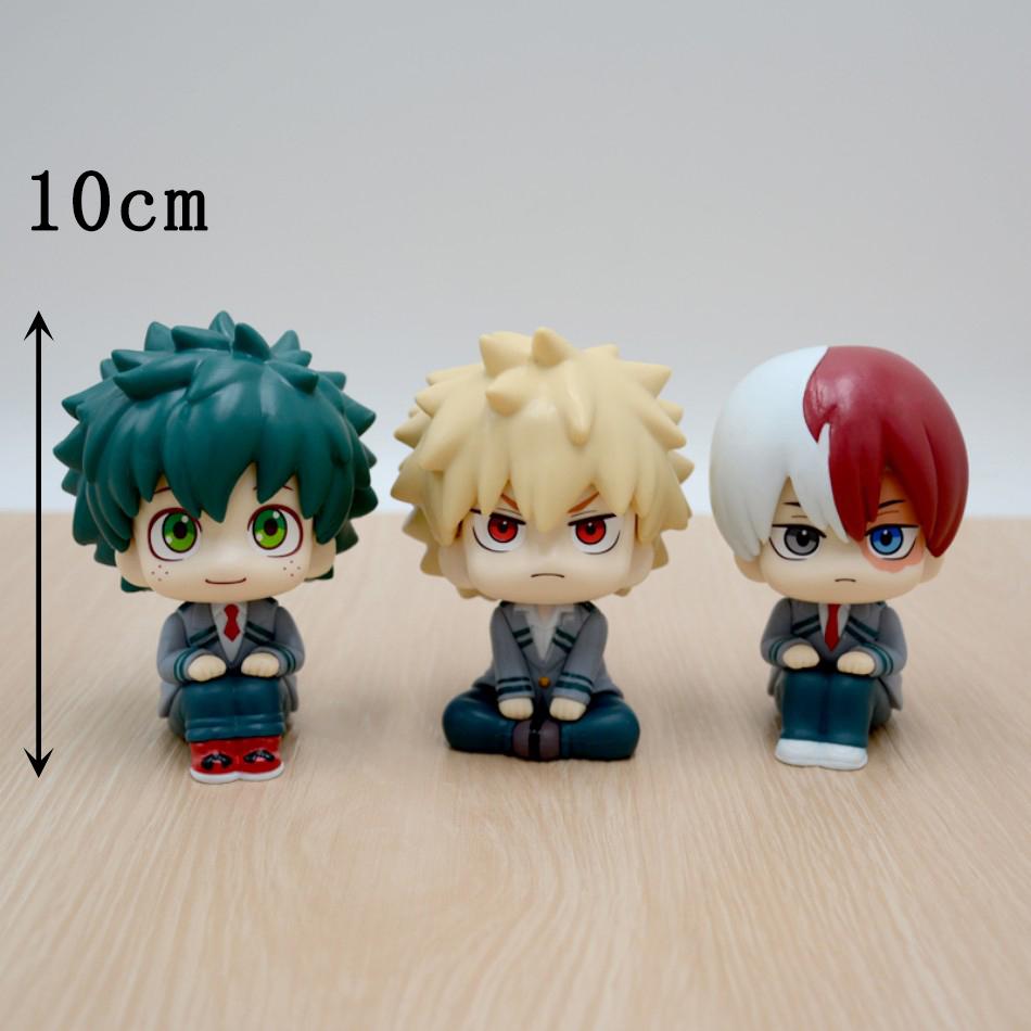 10cm boku no hero academy anime figure midoriya izuku action figure bakugo katsuki/todoroki shoto statuette pvc collection toys