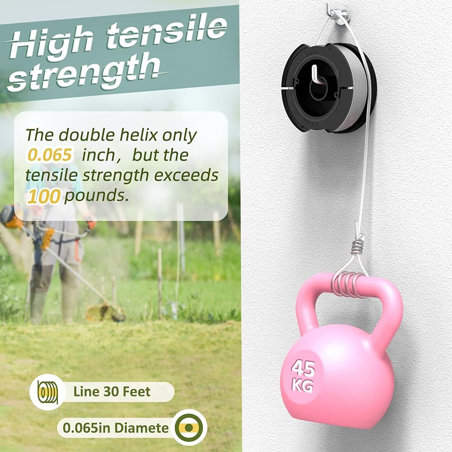 16 Pack Weed Eater String Compatible with , 360ft 0.065" AF-100 Replacement Spool, Autofeed String Trimmer Line Fit for Weed Wacker(12 Spools,4 Spool Caps,4 Springs) 16 Pack Weed Eater String Compatible with , 360ft 0.065" AF-100 Replacement Spool, Autofeed String Trimmer Line Fit for Weed Wacker(12 Spools,4 Spool Caps,4 Springs)