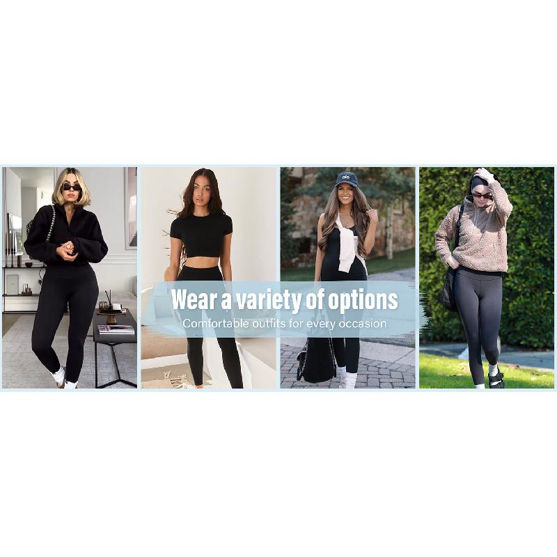 3 Pack Leggings with Pockets for Women,Butt Lift High Waisted Tummy Control Workout Yoga Pants Reg & Plus Size