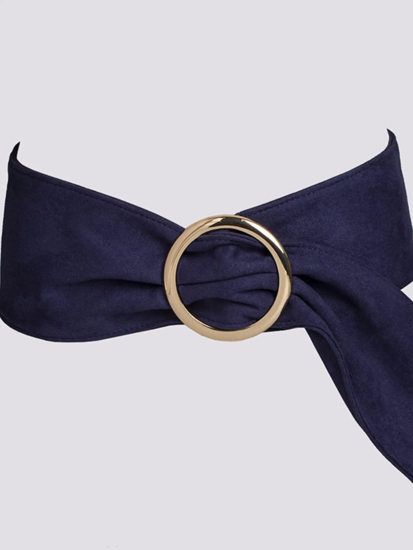 Vintage Round Buckle Ribbon Waist Belt for Women, Soft Versatile Wide Belt for Dress Decoration, Fashionable and Comfortable Accessory
