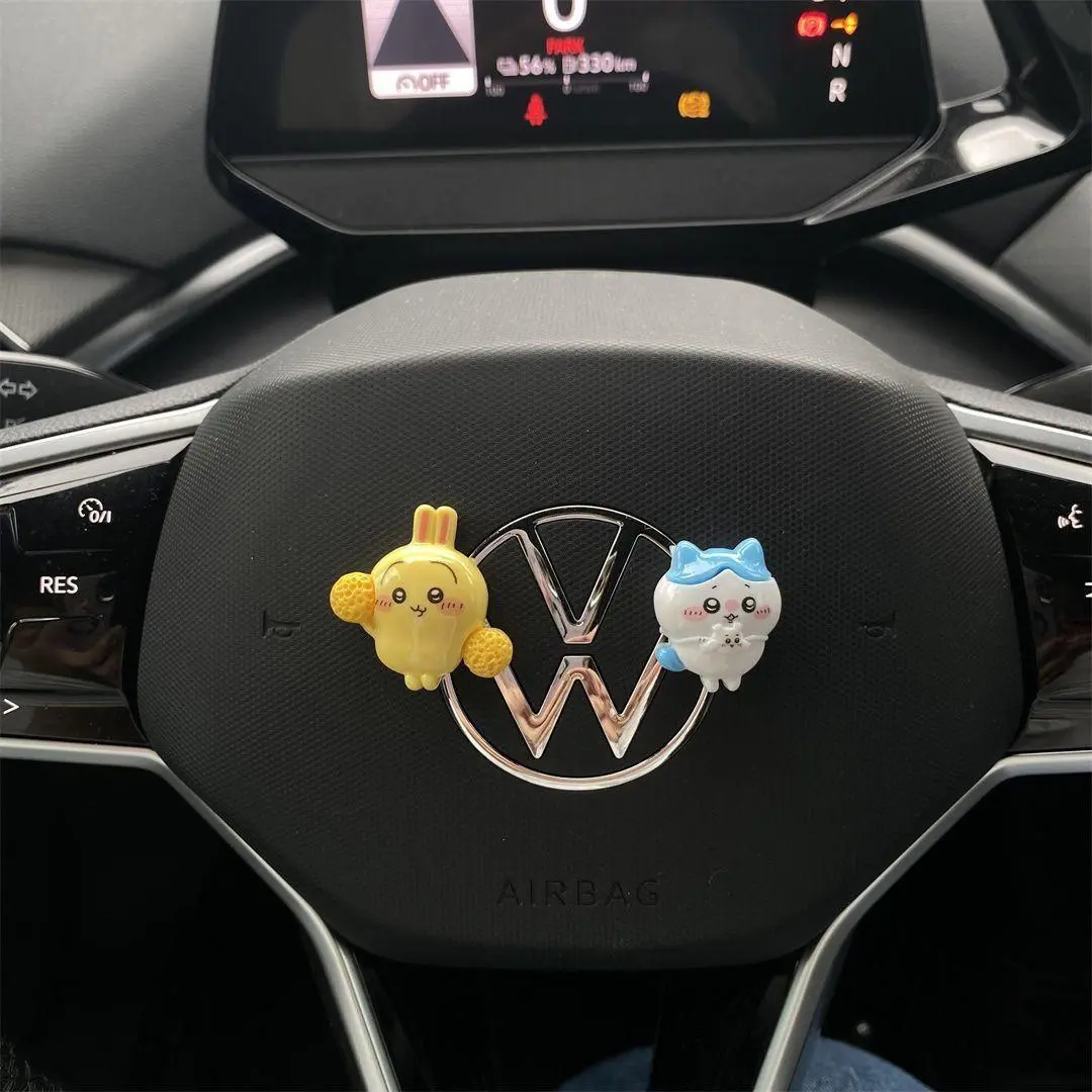 Chiikawa Car Interior Hachiware Usagi Cartoon Decorations Center Console Screen Car Accessories Car Cute Doll Gift