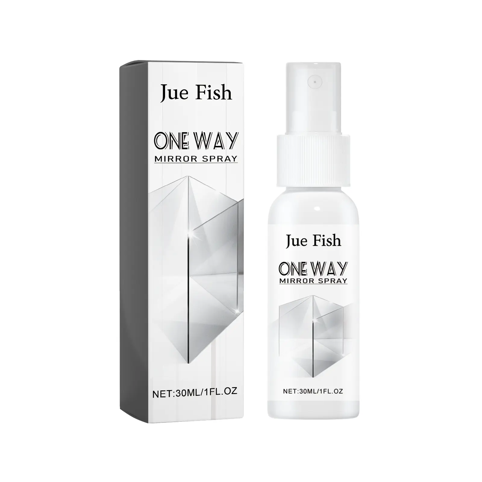 Jue-Fish 1-Way Mirror Spray, Household Glass Cleaner for Car Rearview Mirrors and Bathroom Glass to Remove Dust and Water Stains