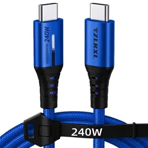 240w Fast Charging Data Cable, Type-C to Type-C, Compatible with Samsung, iPhone 15/16, Macbook, iPad, Xiaomi, High-Speed Data Transfer