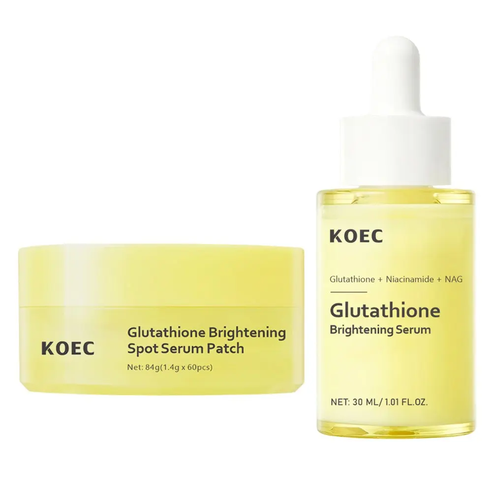 Glutathione Dark Spot Care Duo, Glutathione Brightening Serum+Eye Patch, Hydrating and Glass Glow Skin, Uneven Skin Tone, Radiance Booster, Korean Skin Care