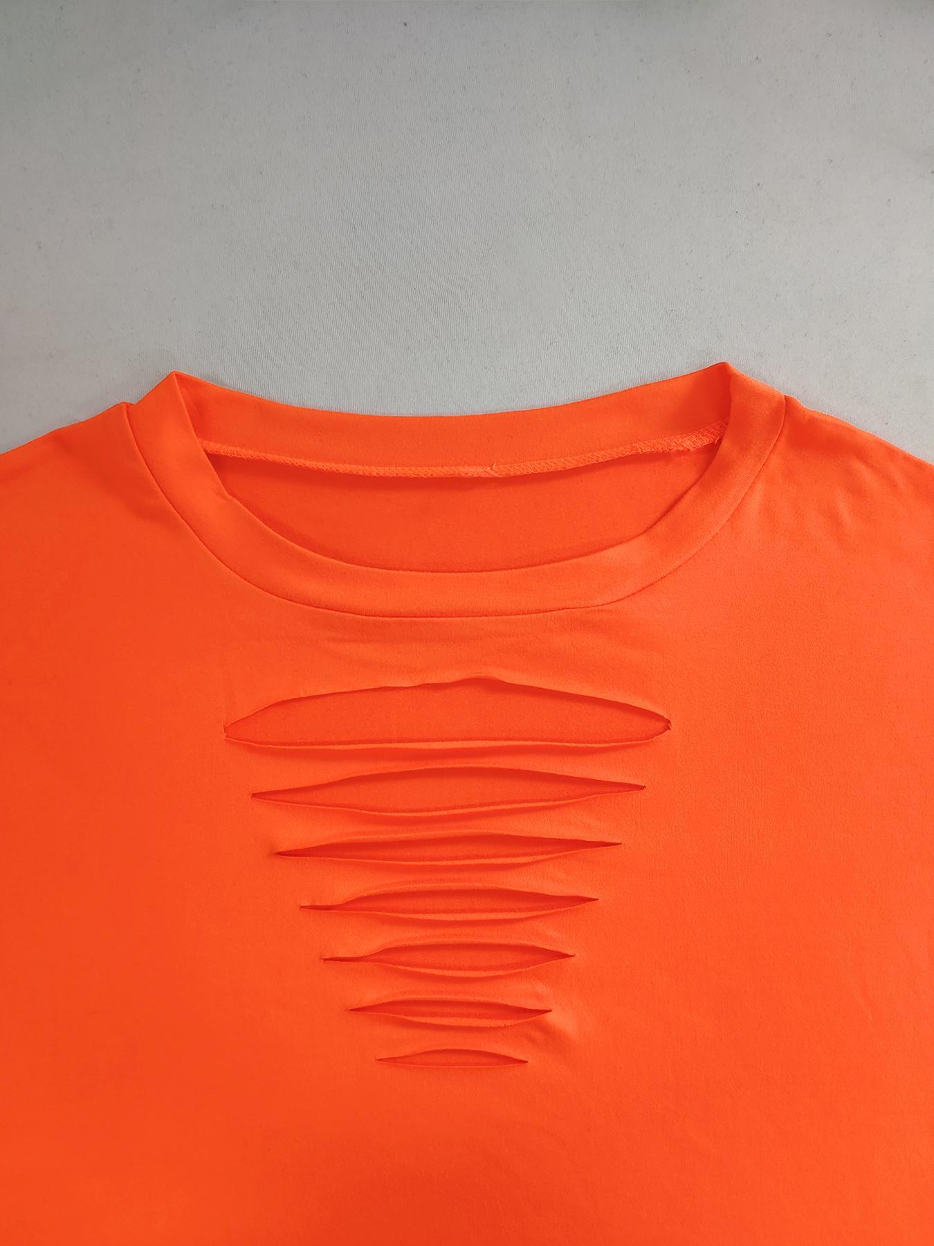 Women's Sexy Hollow Out T-Shirt and Shorts Set, Soft High Stretch Fabric, Casual Slim Fit, Short Sleeve, Plain Pattern, Two Piece, Outfit