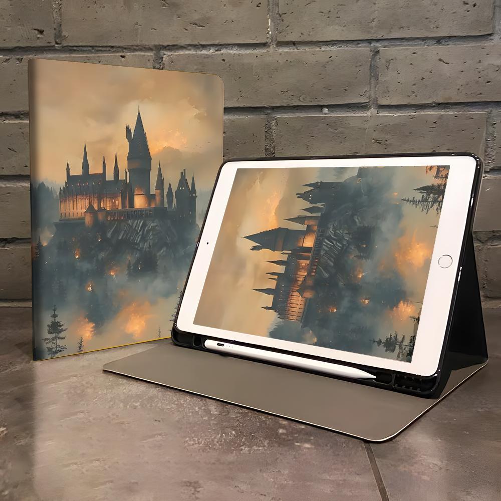 Hogwarts Castle Pattern Tablet Case, Tablet Casing, Full Body Shockproof Tablet Protective Cover with Pen Slot, Tablet Accessories Compatible with iPad, Ipad Covers
