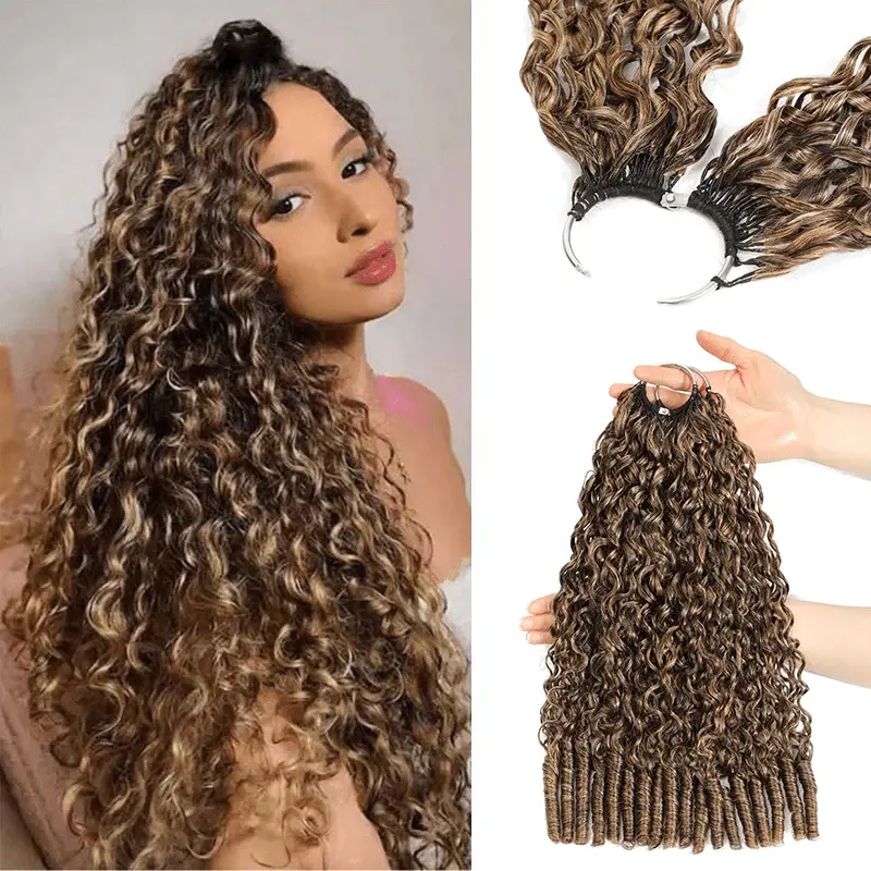 Rhiso P4-27 Ash Blonde Highlight Machine-Made Burmese Crochet Human Hair Extensions, Feather Wefts for French Chic Look, 100% Hair for Workdays to Weekend Glam
