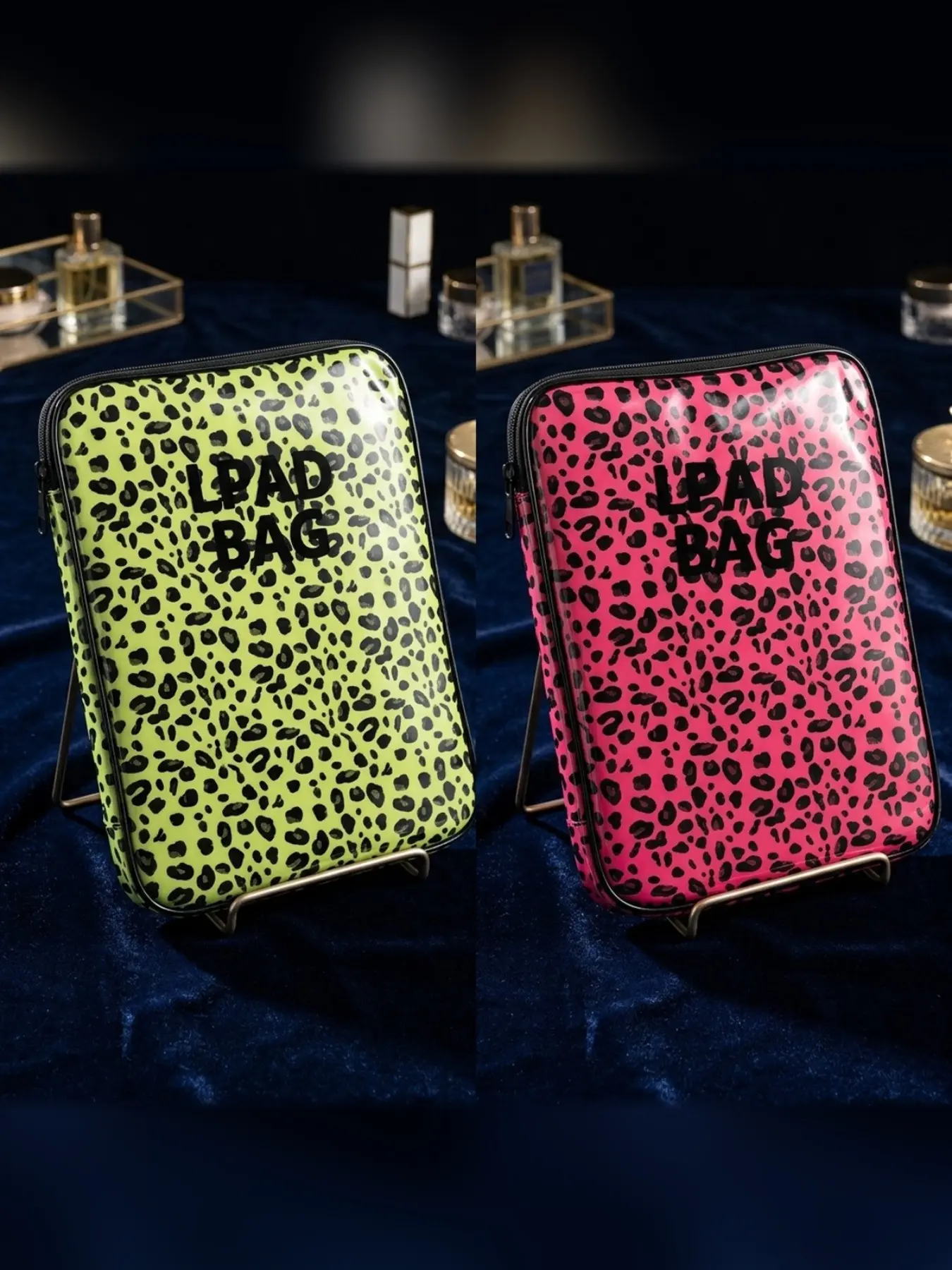 Punk Style Fluorescent Leopard Print Laptop Bag, 10-11 Inch Tablet Case, Protective Tablet Cover, 13-13.9 Inch Apple Notebook Protector, Anti-Drop Inner Sleeve, Back-To-School Gift