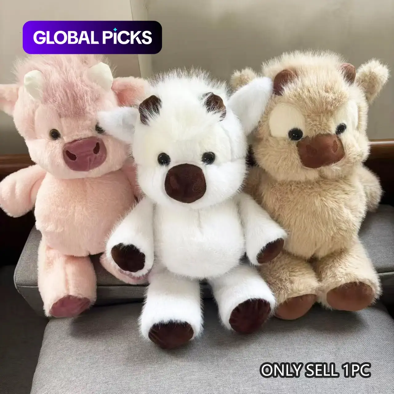 Running Highland Cow Plush Toy, Soft Fluffy Stuffed Animal, Cute Stuffed Animal, Cuddly Stuffed Animals, Kawaii Stuffed Animals, Perfect for Kids Birthday Gifts, Valentine's Day, Mother's Day, Graduation, Wedding