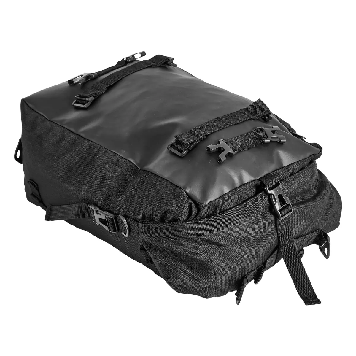 Black 30L Oxford Fabric Motorcycle Tail Bag - Large Capacity Backpack with Waterproof Rain Cover, Quick Install Rear Seat/Rack Storage, Shoulder Straps, Universal Fit for Most Motorbikes, Daily Commute Organizer