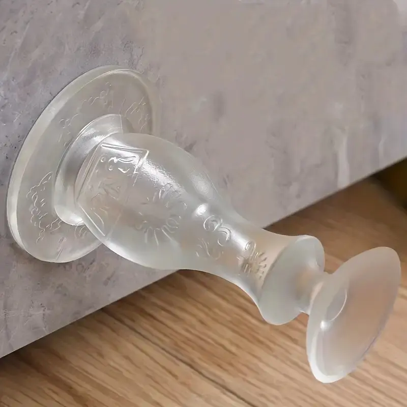 Clear Silicone Door Stopper, Punch Free Door Stopper, Wall & Floor Protector, Easy To Install Door Hardware for Bathroom Door, Doorstop, Door Holder, Door Slam Stopper