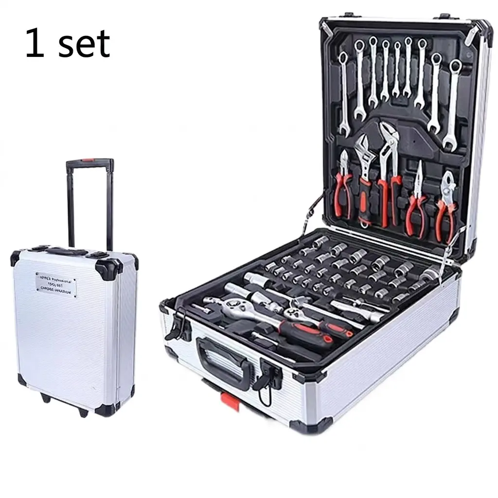 186pcs Auto Repair Tool Set, Large Capacity Aluminum Alloy Luggage, Industrial Grade Socket Wrench Kit, Home & Travel Maintenance Tools, Mechanical Tool Set, Automotive Tools Set