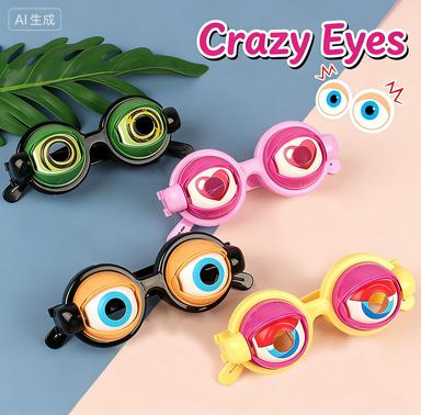 Creative Blinking Mechanism, Crazy Eyes, Halloween, Casual Style, Self-made Funny Glasses Gift