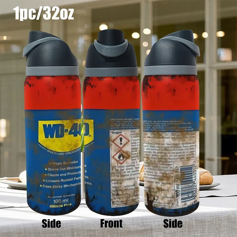 1pc 32oz 960ml 304 Stainless Steel Insulated Water Bottle Leakproof Portable Travel Tumbler