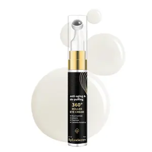 SylvaSeren 360° Roller Eye Cream Niacinamide Anti Aging Reduce Dark Circles Puffiness Fine Lines Hydrating Brightening Under Eye Massage Cream 15ml