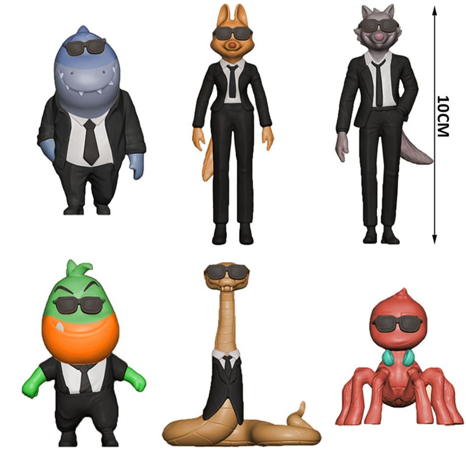6Pcs/Set The Bad Guys 2 Action Figures, Anime Model Toys, Cake Topper Decorations, Collectible Figurines for Kids & Adults
