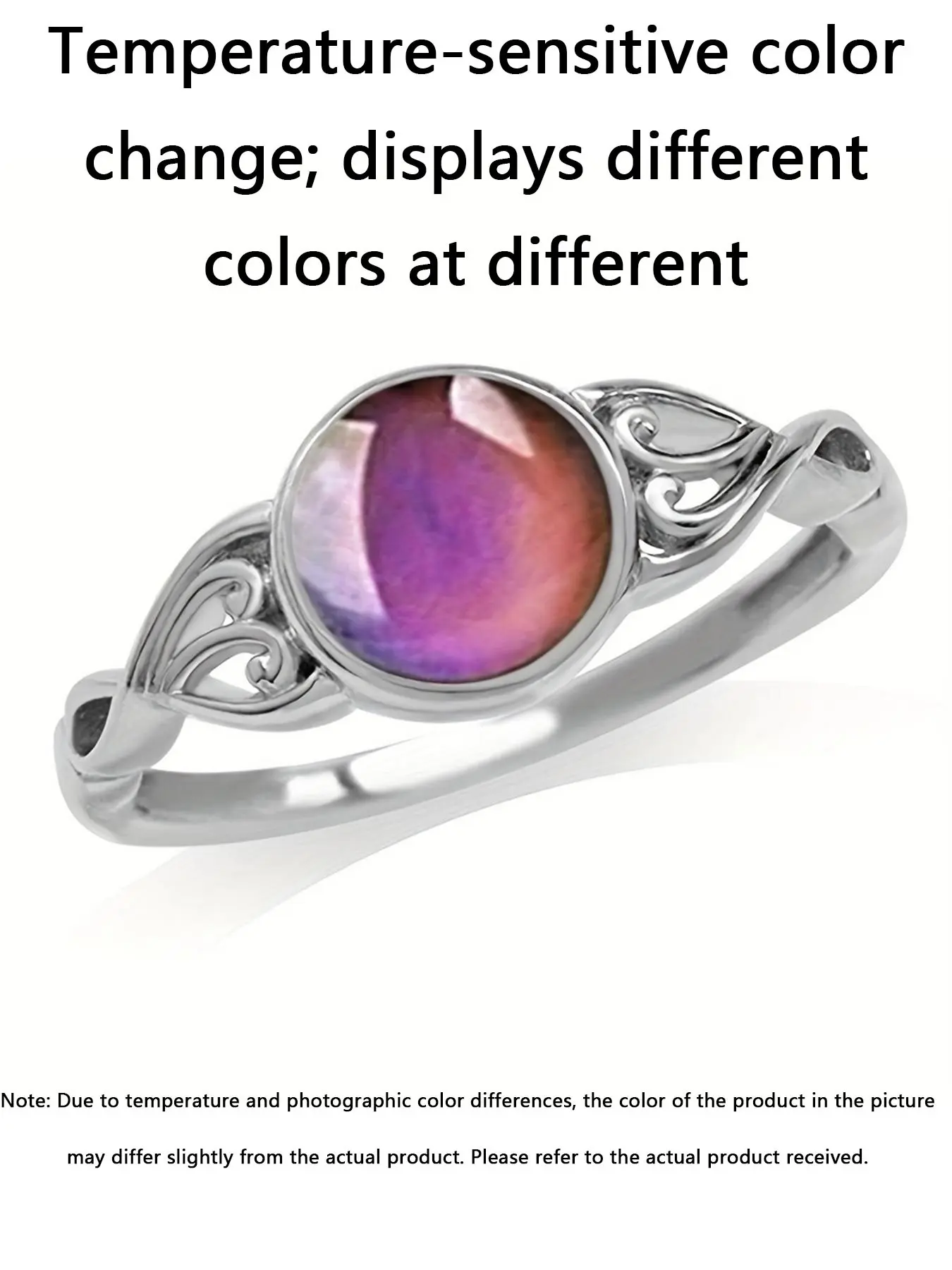Temperature Changing Ring, Simple Round Design, Unisex Fashion Jewelry, Unique Rings, Perfect for Parties and Daily Wear, Ideal Birthday Gift, Jewelry Gifts