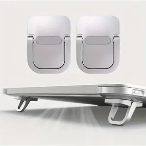 2-Piece Adjustable Ergonomic Ventilated Universal Laptop Stand Set, Portable Notebook Holder, Office Accessories for Home Office Desk Use