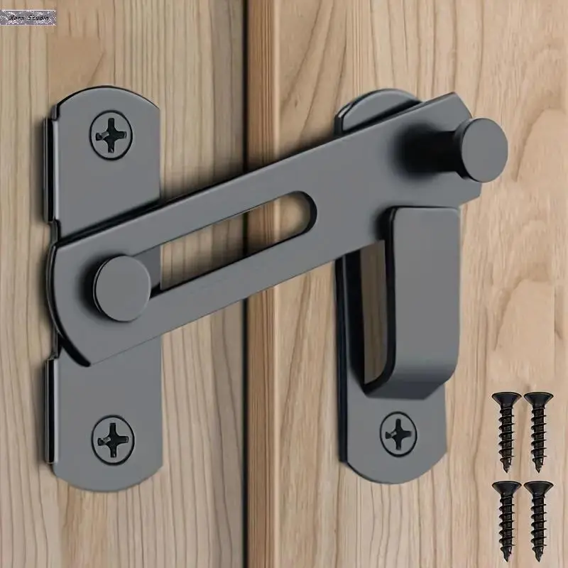 Stainless Steel Barn Door Lock Heavy Duty 180° Flip Latch, Privacy & Security Door Hardware, Rustproof Sliding Door Lock for Bathroom, Bedroom, Garage, Shed, Gate, Fence Indoor Outdoor Use