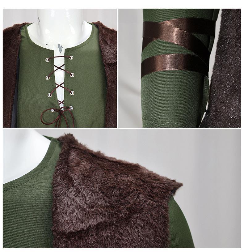 Movie Dragon Hiccup Cosplay Costume wig Green T Shirt Pant Brown Vest Set Halloween adult cartoon dragon Training