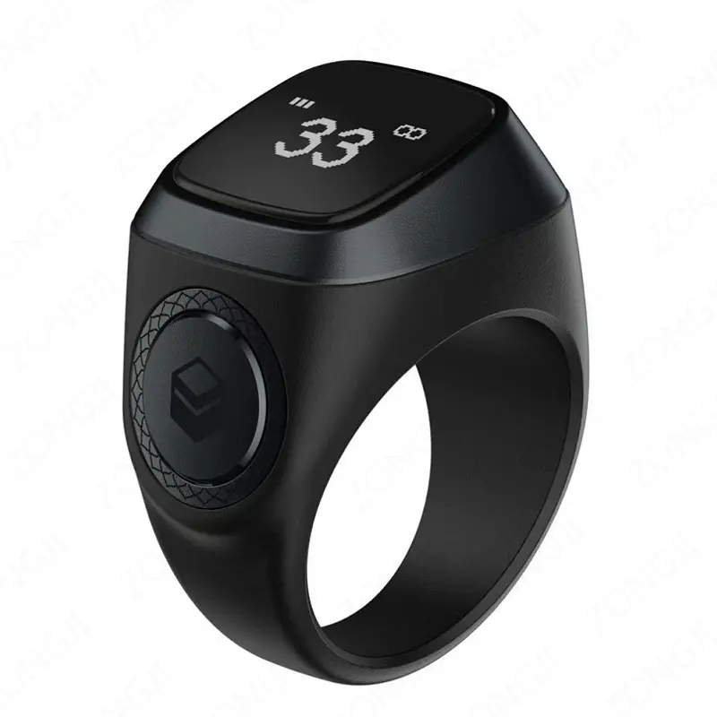 2026 Smart Zikr Ring - Muslim Electronic Digital Tasbih Tally Counter with Prayer Time Vibration Reminder, Waterproof Water Resistance Smart Wearable Device, Electronic Digital Counter